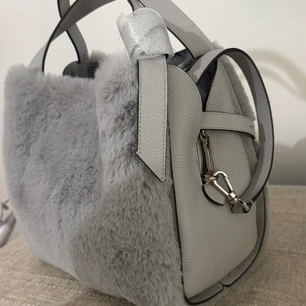 Kate Spade Gray Faux Fur knot Bag - Picture 6 of 7